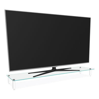 Extra Wide Glass Monitor Riser, 39.4" x 10.2" x 3.25", Clear, Supports 60 lbs - OrdermeInc