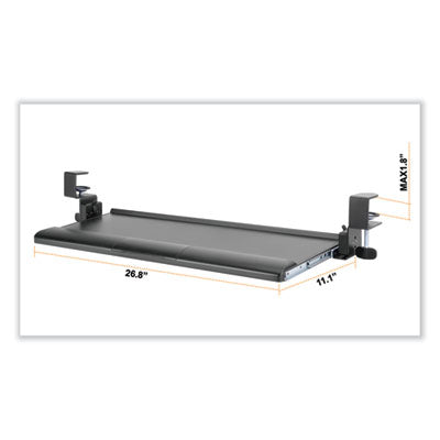 Desk Clamp Five-Position Tilting Keyboard Tray, 26.8" x 11.1, Black - OrdermeInc