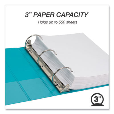 Earth's Choice Plant-Based Economy Round Ring View Binders, 3 Rings, 3" Capacity, 11 x 8.5, Teal, 2/Pack OrdermeInc OrdermeInc