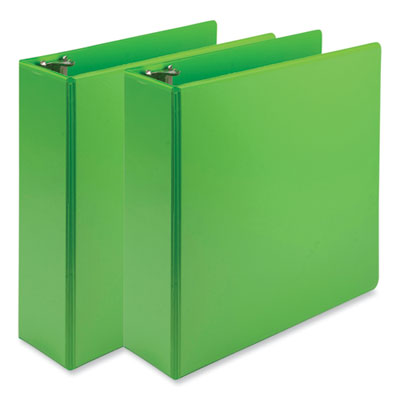 Earth's Choice Plant-Based Economy Round Ring View Binders, 3 Rings, 3" Capacity, 11 x 8.5, Lime, 2/Pack OrdermeInc OrdermeInc