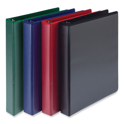 Durable D-Ring View Binders, 3 Rings, 1" Capacity, 11 x 8.5, Black/Blue/Green/Red, 4/Pack OrdermeInc OrdermeInc