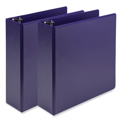 Earth's Choice Plant-Based Economy Round Ring View Binders, 3 Rings, 3" Capacity, 11 x 8.5, Purple, 2/Pack OrdermeInc OrdermeInc