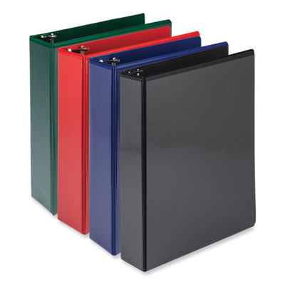 Durable D-Ring View Binders, 3 Rings, 2" Capacity, 11 x 8.5, Black/Blue/Green/Red, 4/Pack OrdermeInc OrdermeInc