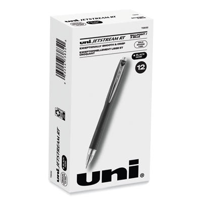 uniball® Jetstream Retractable Hybrid Gel Pen, Bold 1 mm, Black Ink, Black/Silver Barrel OrdermeInc OrdermeInc