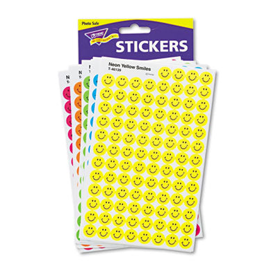 TREND® SuperSpots and SuperShapes Sticker Variety Packs, Neon Smiles, Assorted Colors, 2,500/Pack - OrdermeInc