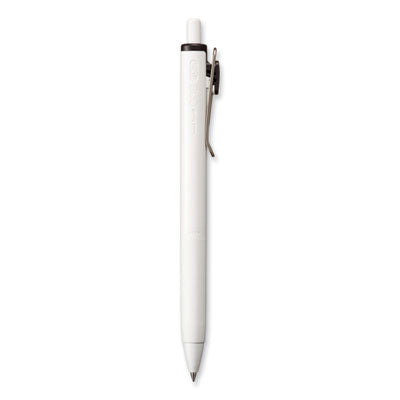 uniONE Gel Pen, Retractable, Medium 0.7 mm, Black Ink, White/Black Barrel, Dozen OrdermeInc OrdermeInc