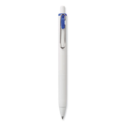 uniONE Gel Pen, Retractable, Medium 0.7 mm, Blue Ink, White/Blue Barrel, Dozen OrdermeInc OrdermeInc