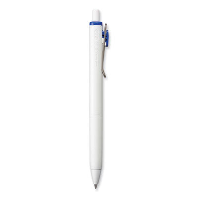 uniONE Gel Pen, Retractable, Medium 0.7 mm, Blue Ink, White/Blue Barrel, Dozen OrdermeInc OrdermeInc