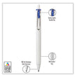 uniONE Gel Pen, Retractable, Medium 0.7 mm, Blue Ink, White/Blue Barrel, Dozen OrdermeInc OrdermeInc