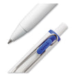 uniONE Gel Pen, Retractable, Medium 0.7 mm, Blue Ink, White/Blue Barrel, Dozen OrdermeInc OrdermeInc