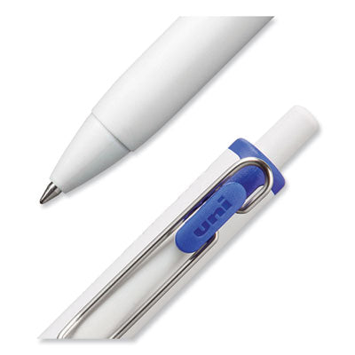 uniONE Gel Pen, Retractable, Medium 0.7 mm, Blue Ink, White/Blue Barrel, Dozen OrdermeInc OrdermeInc