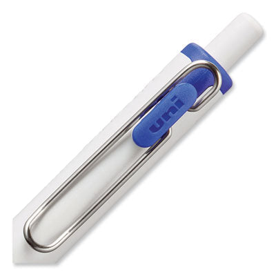 uniONE Gel Pen, Retractable, Medium 0.7 mm, Blue Ink, White/Blue Barrel, Dozen OrdermeInc OrdermeInc