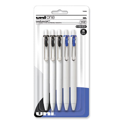 uniONE Gel Pen, Retractable, Medium 0.7 mm, Assorted Business Ink Colors, Assorted Barrel Colors, 5/Pack OrdermeInc OrdermeInc