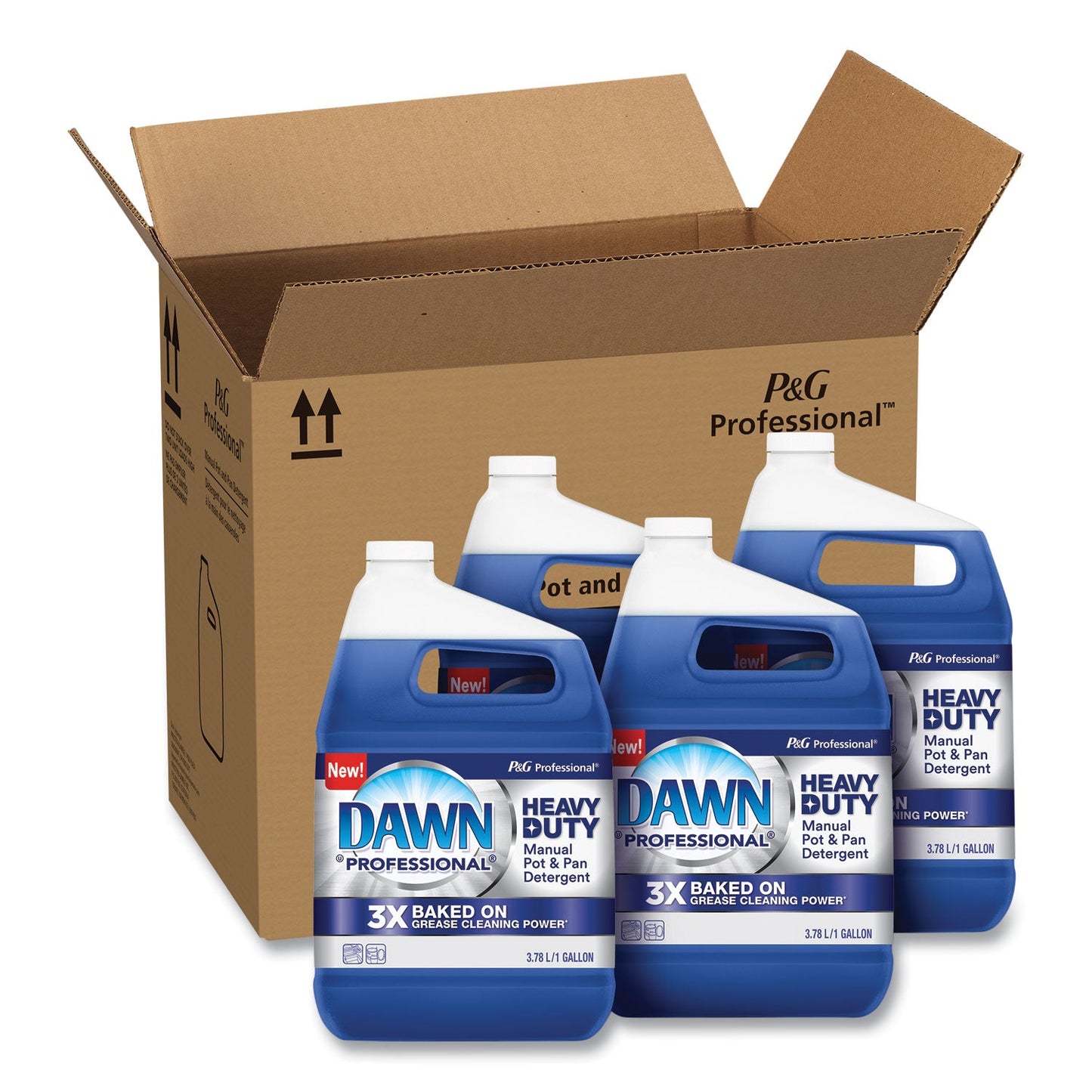 Heavy-Duty Manual Pot/Pan Dish Detergent, Original Scent, 1 gal Bottle, 4/Carton - OrderMe