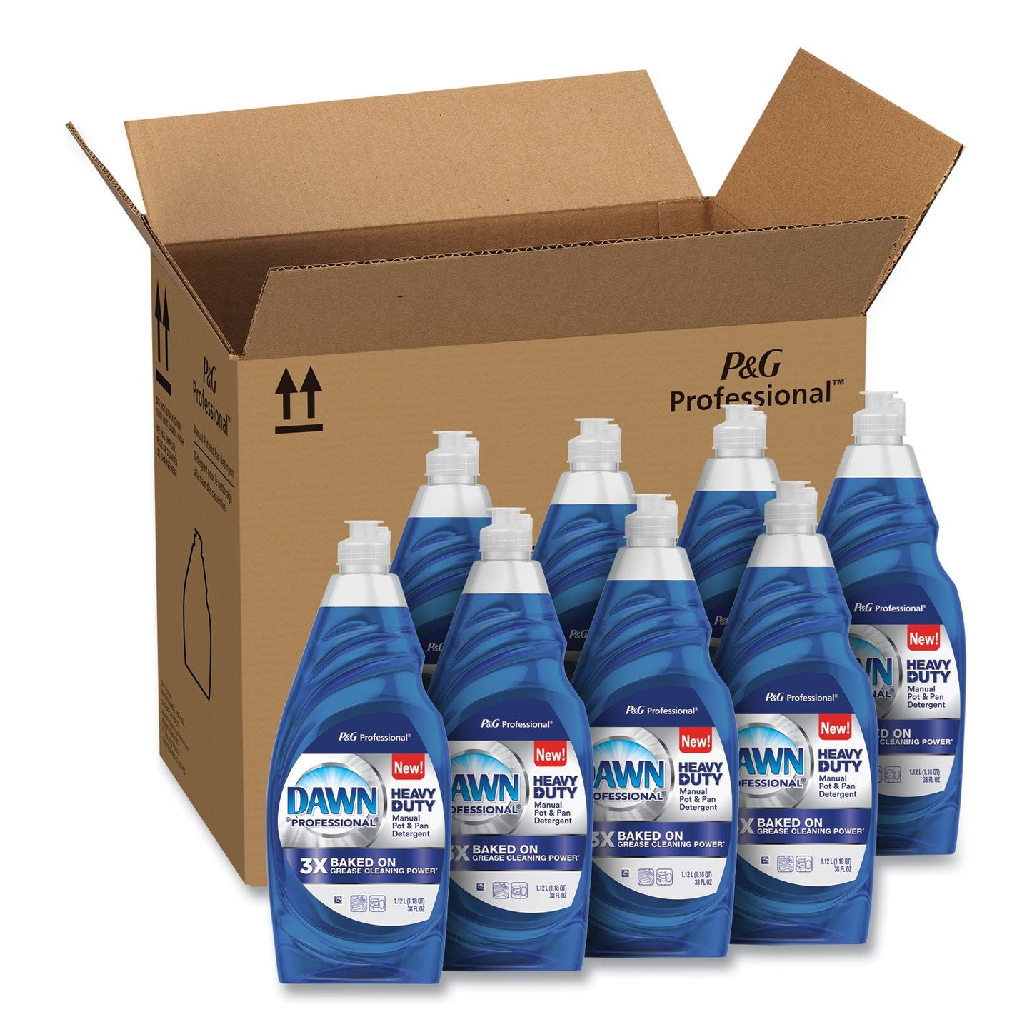 Heavy-Duty Manual Pot/Pan Dish Detergent, Original Scent, 38 oz Bottle, 8/Carton - OrderMe