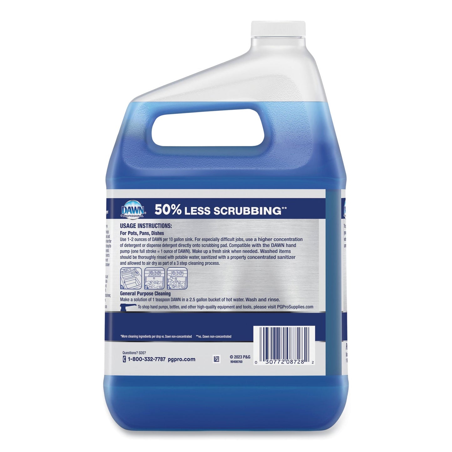 Heavy-Duty Manual Pot/Pan Dish Detergent, Original Scent, 1 gal Bottle, 4/Carton - OrderMe