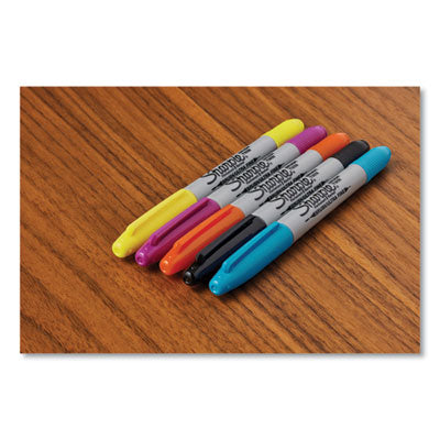 Brush Tip Permanent Marker, Twin Tip, Ultra-Fine Needle/Broad Brush Tips, Assorted Colors, 12/Pack OrdermeInc OrdermeInc