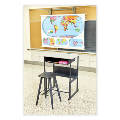 AlphaBetter Adjustable-Height Student Stool, Backless, Supports Up to 250 lb, 35.5" Seat Height, Black OrdermeInc OrdermeInc