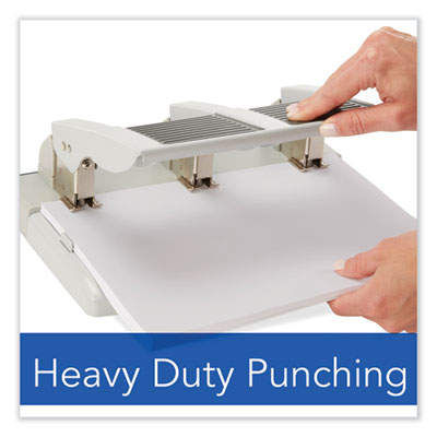 75-Sheet Heavy-Duty High-Capacity Three-Hole Adjustable Punch, 9/32" Holes, Putty/Gray OrdermeInc OrdermeInc