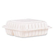 Hinged Lid Containers, 3-Compartment, 9 x 8.75 x 3, White, Plastic, 150/Carton OrdermeInc OrdermeInc