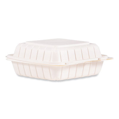 Hinged Lid Containers, Single Compartment, 8.25 x 8 x 3, White, Plastic, 150/Carton OrdermeInc OrdermeInc