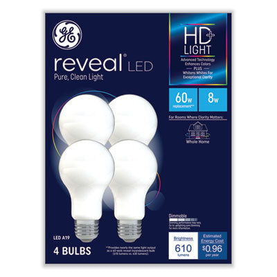 Reveal HD+ LED A19 Light Bulb, 8 W, 4/Pack OrdermeInc OrdermeInc