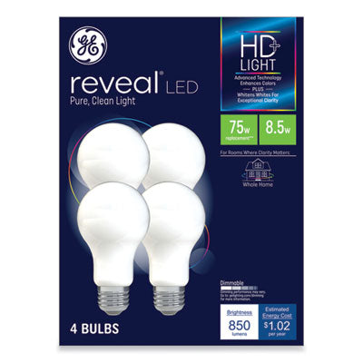 Reveal HD+ LED A19 Light Bulb, 8.5 W, 4/Pack OrdermeInc OrdermeInc