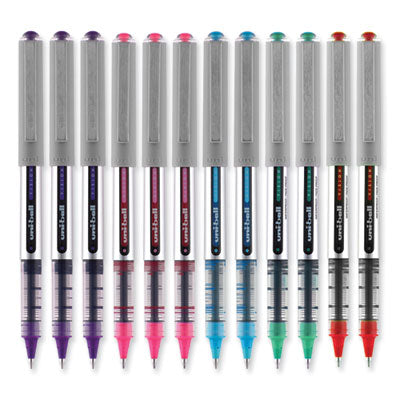 uniball® VISION Roller Ball Pen, Stick, Fine 0.7 mm, Assorted Ink and Barrel Colors, Dozen OrdermeInc OrdermeInc