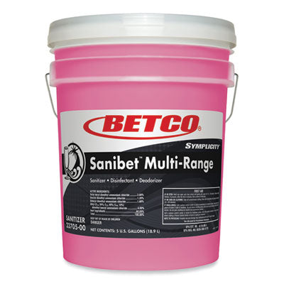 Symplicity Sanibet Multi-Range Sanitizer Disinfectant Deodorizer, 5 gal Pail OrdermeInc OrdermeInc