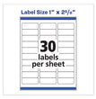 Vibrant Inkjet Color-Print Labels w/ Sure Feed, 1 x 2.63, Matte White, 600/PK OrdermeInc OrdermeInc