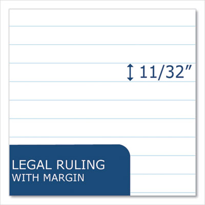 USDA Certified Bio-Preferred Legal Pad, Wide/Legal Rule, 40 White 8.5 x 11.75 Sheets, 12/Pack - OrdermeInc