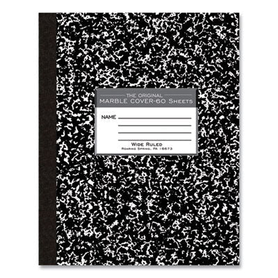 Marble Cover Composition Book, Wide/Legal Rule, Black Marble Cover, (60) 10 x 8 Sheets OrdermeInc OrdermeInc