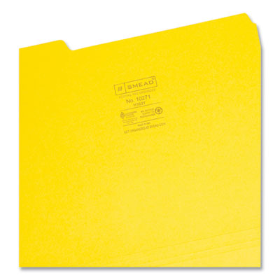 Smead™ Interior File Folders, 1/3-Cut Tabs: Assorted, Letter Size, 0.75" Expansion, Yellow, 100/Box OrdermeInc OrdermeInc