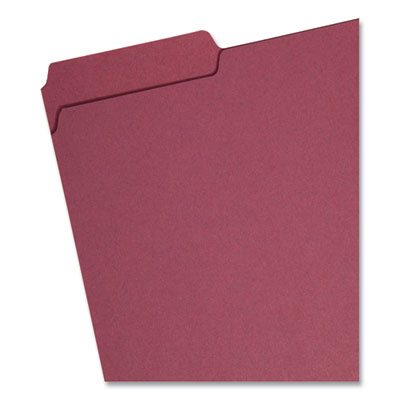 Smead™ Interior File Folders, 1/3-Cut Tabs: Assorted, Letter Size, 0.75" Expansion, Maroon, 100/Box OrdermeInc OrdermeInc