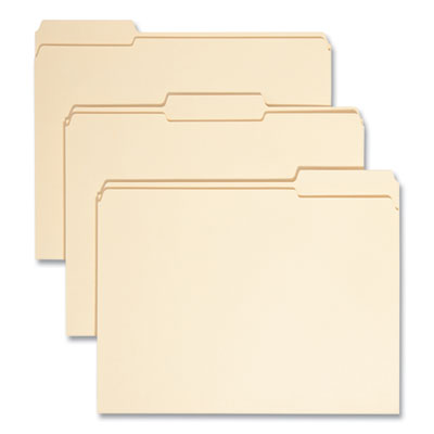 Smead™ 100% Recycled Reinforced Top Tab File Folders, 1/3-Cut Tabs: Assorted, Letter Size, 0.75" Expansion, Manila, 100/Box OrdermeInc OrdermeInc