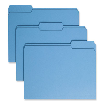 Colored File Folders, 1/3-Cut Tabs: Assorted, Letter Size, 0.75" Expansion, Blue, 100/Box OrdermeInc OrdermeInc