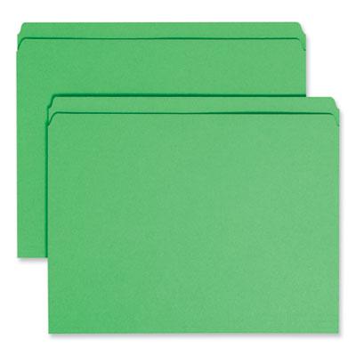 Smead™ Reinforced Top Tab Colored File Folders, Straight Tabs, Letter Size, 0.75" Expansion, Green, 100/Box OrdermeInc OrdermeInc
