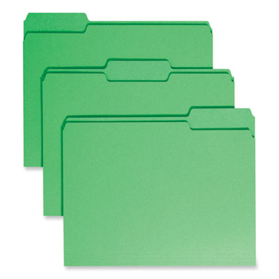 Colored File Folders, 1/3-Cut Tabs: Assorted, Letter Size, 0.75" Expansion, Green, 100/Box OrdermeInc OrdermeInc