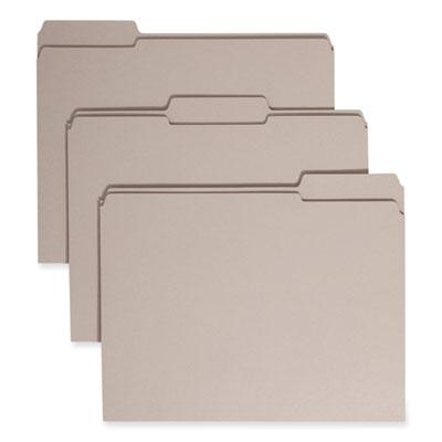 Smead™ Reinforced Top Tab Colored File Folders, 1/3-Cut Tabs: Assorted, Letter Size, 0.75" Expansion, Gray, 100/Box OrdermeInc OrdermeInc