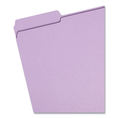 Smead™ Reinforced Top Tab Colored File Folders, 1/3-Cut Tabs: Assorted, Letter Size, 0.75" Expansion, Lavender, 100/Box OrdermeInc OrdermeInc