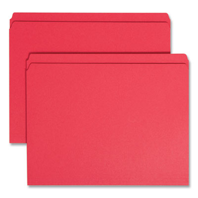 Smead™ Reinforced Top Tab Colored File Folders, Straight Tabs, Letter Size, 0.75" Expansion, Red, 100/Box OrdermeInc OrdermeInc