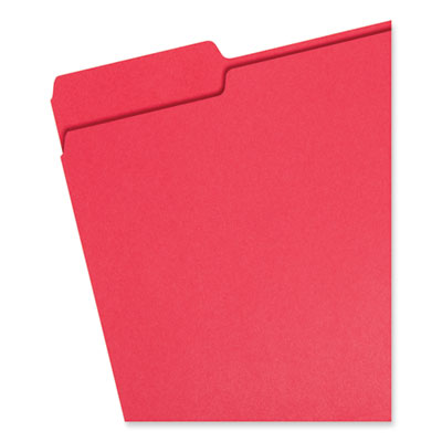 Colored File Folders, 1/3-Cut Tabs: Assorted, Letter Size, 0.75" Expansion, Red, 100/Box OrdermeInc OrdermeInc