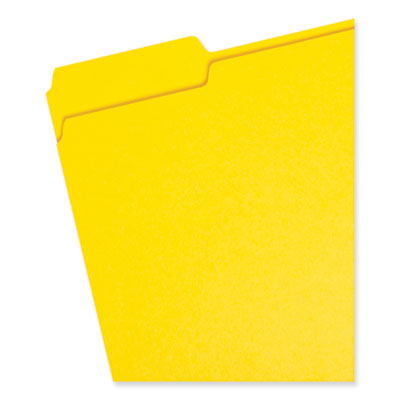 Colored File Folders, 1/3-Cut Tabs: Assorted, Letter Size, 0.75" Expansion, Yellow, 100/Box OrdermeInc OrdermeInc