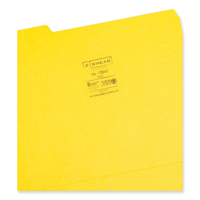 Colored File Folders, 1/3-Cut Tabs: Assorted, Letter Size, 0.75" Expansion, Yellow, 100/Box OrdermeInc OrdermeInc