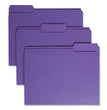 Colored File Folders, 1/3-Cut Tabs: Assorted, Letter Size, 0.75" Expansion, Purple, 100/Box OrdermeInc OrdermeInc