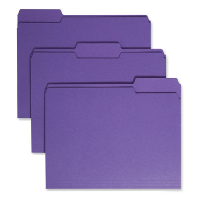 Colored File Folders, 1/3-Cut Tabs: Assorted, Letter Size, 0.75" Expansion, Purple, 100/Box OrdermeInc OrdermeInc