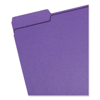 Colored File Folders, 1/3-Cut Tabs: Assorted, Letter Size, 0.75" Expansion, Purple, 100/Box OrdermeInc OrdermeInc