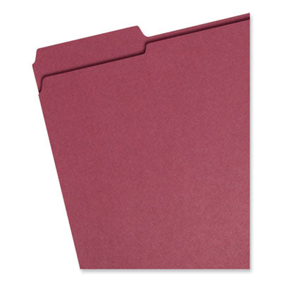 Smead™ Reinforced Top Tab Colored File Folders, 1/3-Cut Tabs: Assorted, Letter Size, 0.75" Expansion, Maroon, 100/Box OrdermeInc OrdermeInc