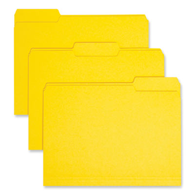 Smead™ Interior File Folders, 1/3-Cut Tabs: Assorted, Letter Size, 0.75" Expansion, Yellow, 100/Box OrdermeInc OrdermeInc