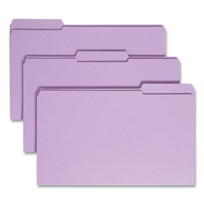 Reinforced Top Tab Colored File Folders, 1/3-Cut Tabs: Assorted, Legal Size, 0.75" Expansion, Lavender, 100/Box OrdermeInc OrdermeInc